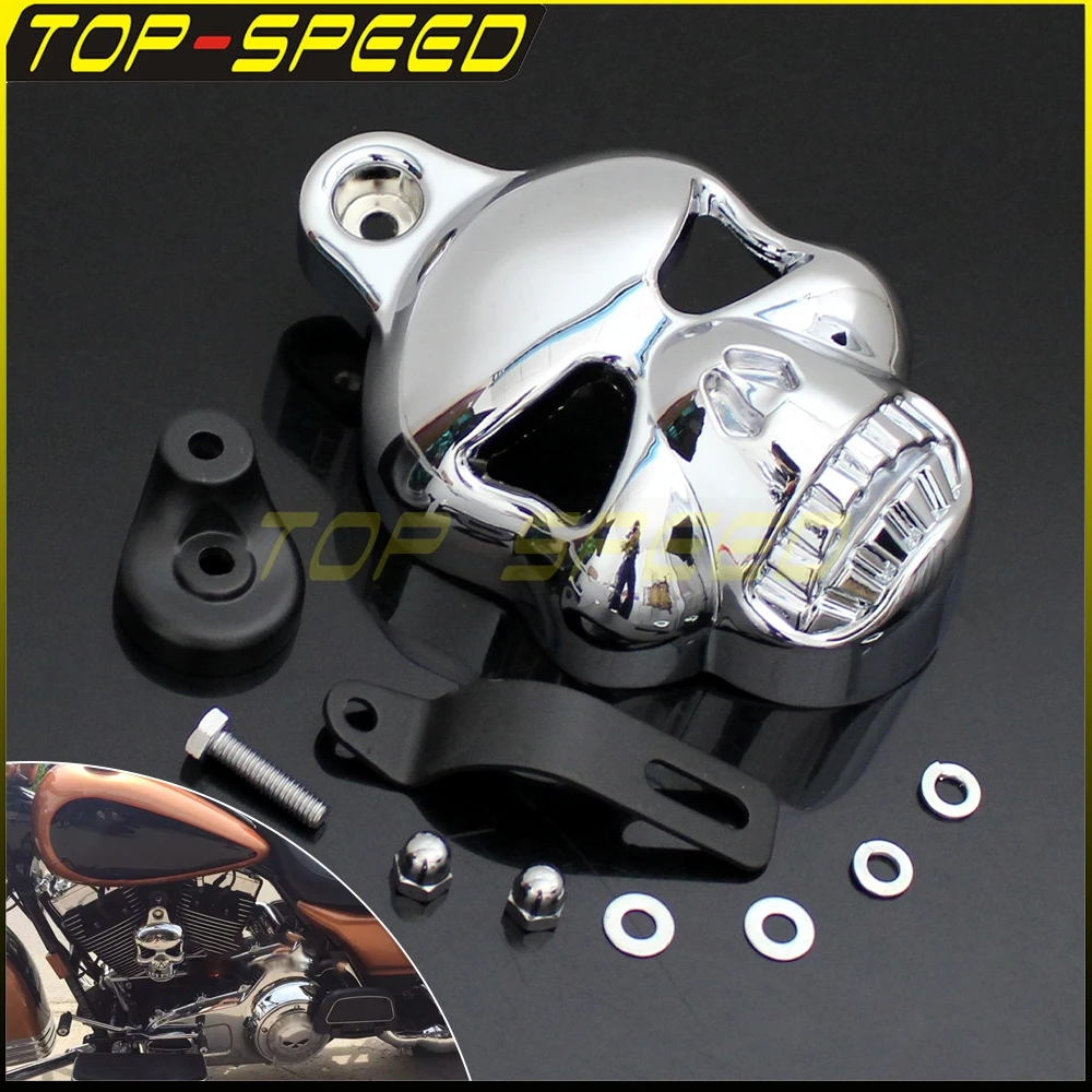 

Modified Skull Horn Carburetor Cover Street Bob FXBB 1992-2014 Motorcycle Accessories Skull Horn Cover Cowbell Horn Cover V-ROD