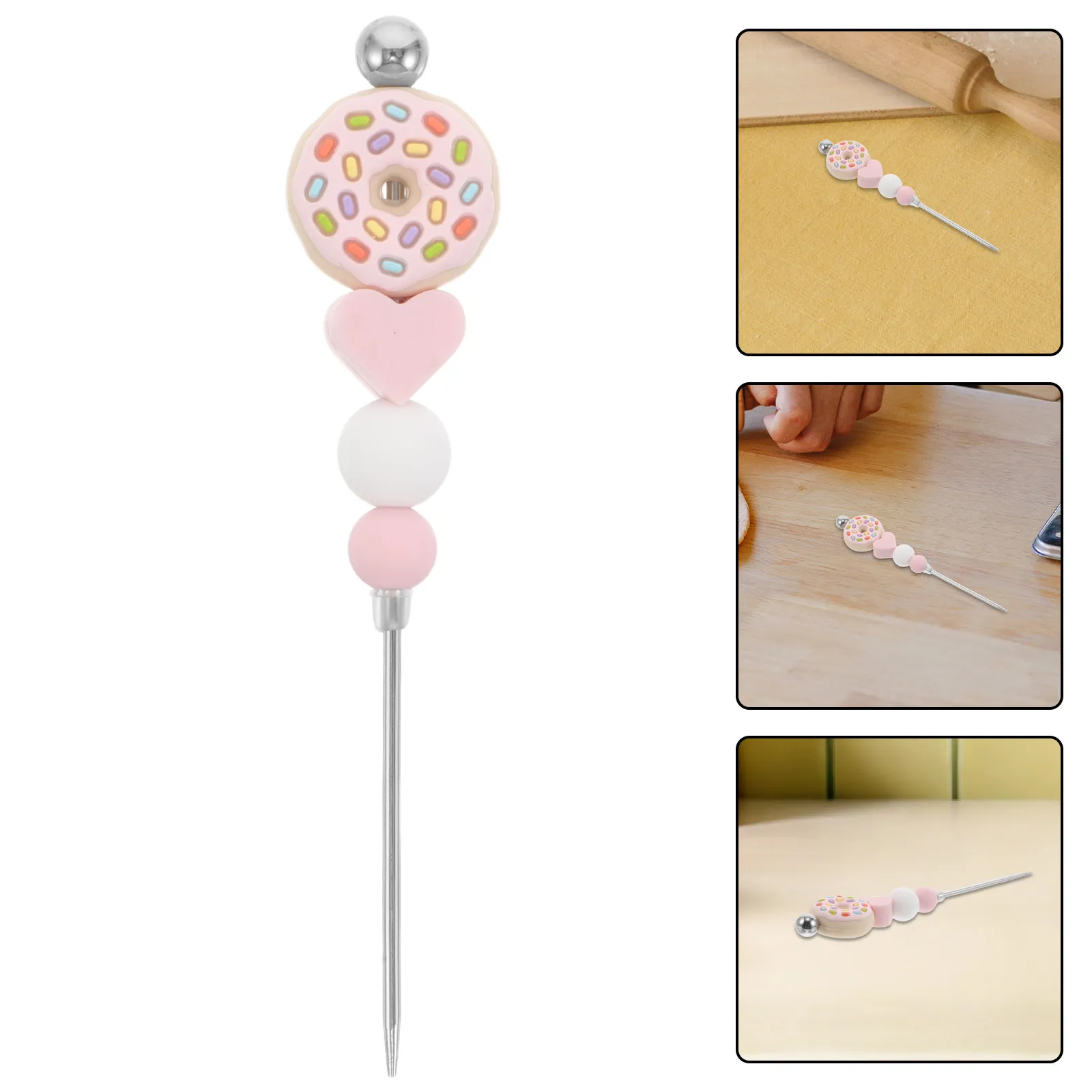 Donut-Shaped Silicone Cookie Decorating Needle Pastry Scriber Tool Biscuit Scriber Needle Fondant Modeling Tool Cake Icing Pin