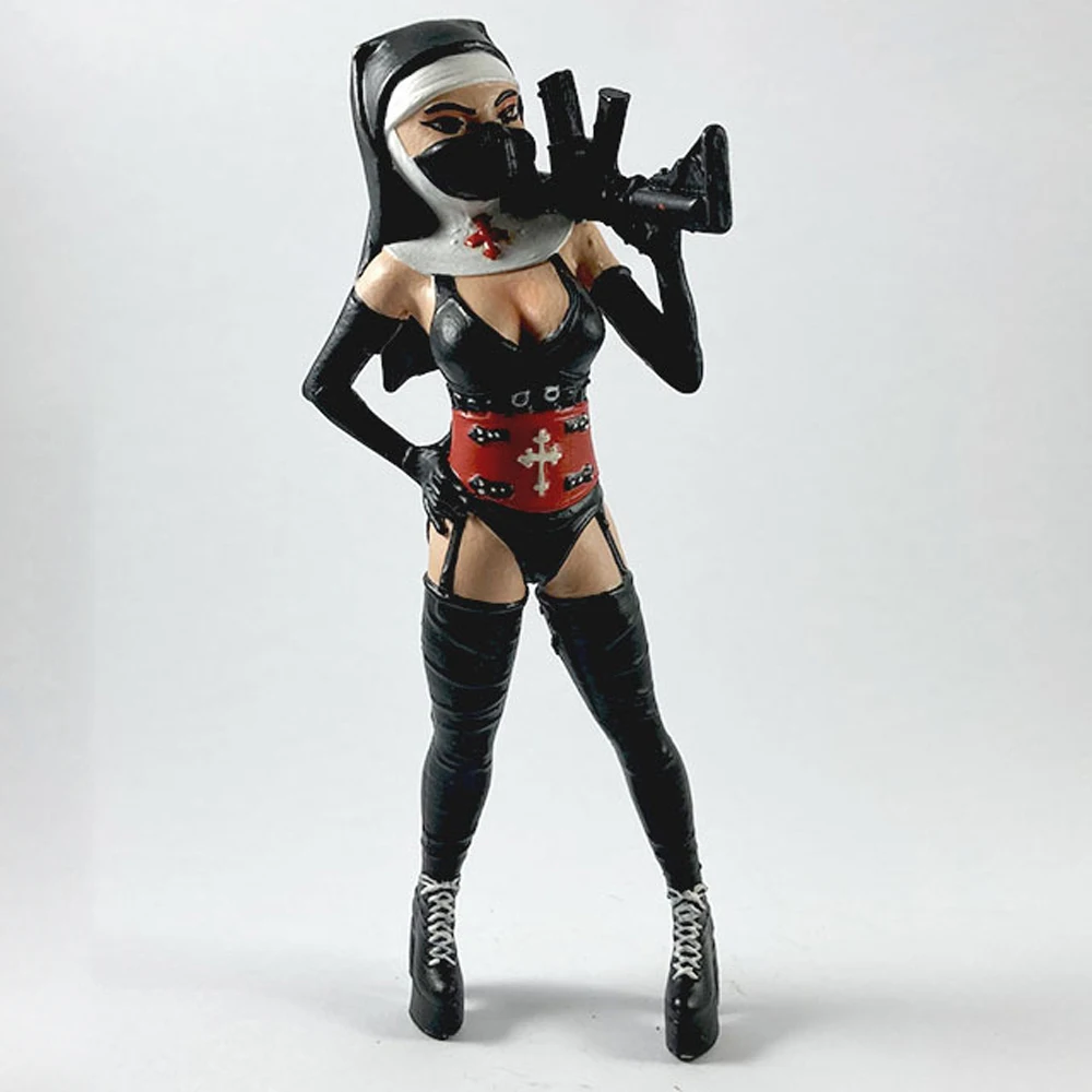 

1/24 3d Printing Model Kit Sexy Nun Armed Sister Resin Figure Model Kit DIY Miniature Reduction Statue Unpainted Kit Toys