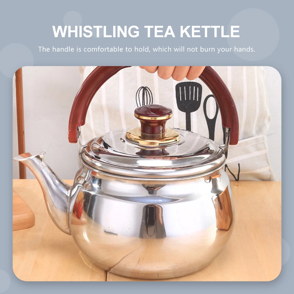 

Stainless Steel Kettle Tea Kettles Stovetop Whistle Boiling Water Pot Large Spout Anti Scalding Handle Practical Gift