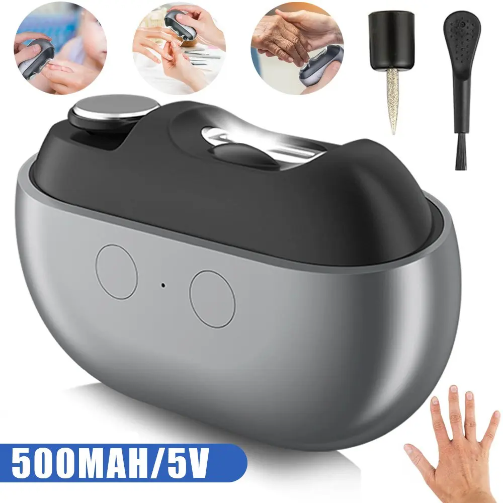 Tragbarer automatischer Nagelknipser und Polierer, ergonomisches Bogendesign, multifunktionales elektrisches Nagelwerkzeug für den täglichen Gebrauch zu Hause und auf Reisen