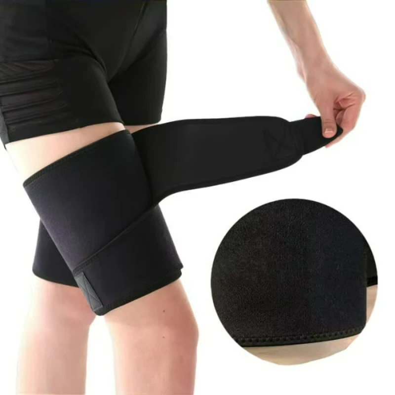 

1PCS Brace Support Leg Sleeve Upper Leg Pain Relief Compression Embossed Anti-Slip Iining Thigh Wrap Sports Protective Gear