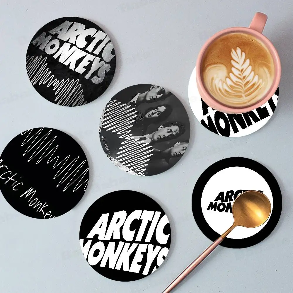 

Классические подставки под чашки A-Arctic M-Monkeys, подходящие для ежедневного украшения семейных встреч, кухни, противоскользящие деревянные подставки под чашки