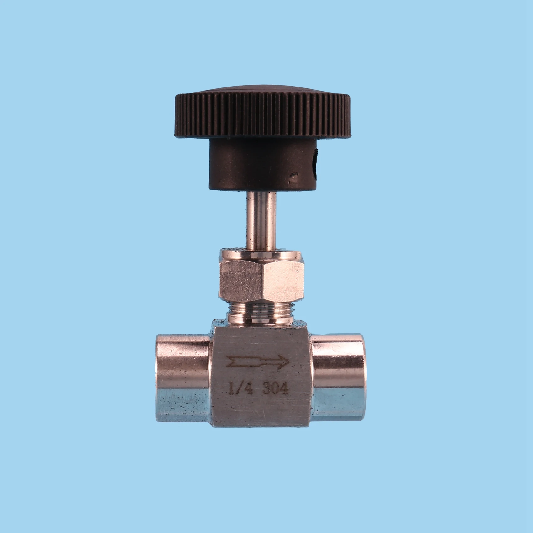 ABLQ 5X 1/4 Inch BSP Equal Female Thread SS 304 Stainless Steel Flow Control Shut Off Needle Valve