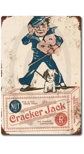 Cracker Jack Tin Vintage CRACKER JACK tin Sign metal sign retro Funny Aluminum