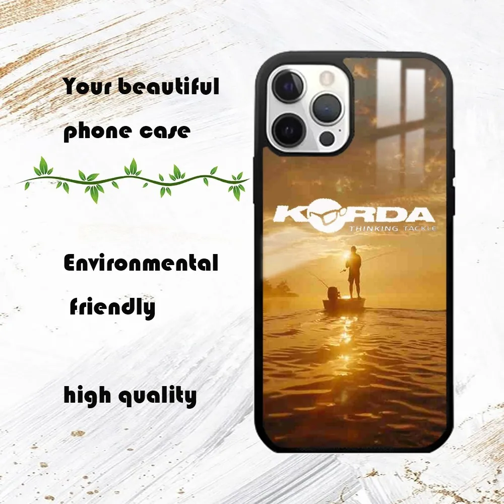 K-Korda Fishing Tackles Phone Case For iPhone 16 15 14 13 12 11 Pro Max Plus Mini PC Fashion mirror phone case