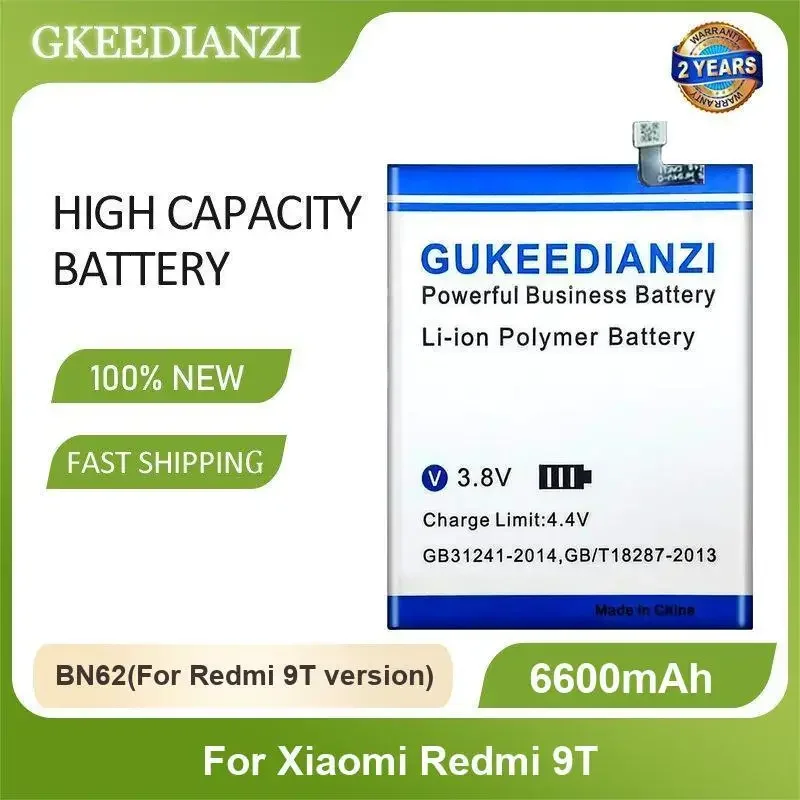 BN62(For Redmi 9T version) Mobile Phone Battery For Xiaomi Redmi 9T 6600mAh High Capacity