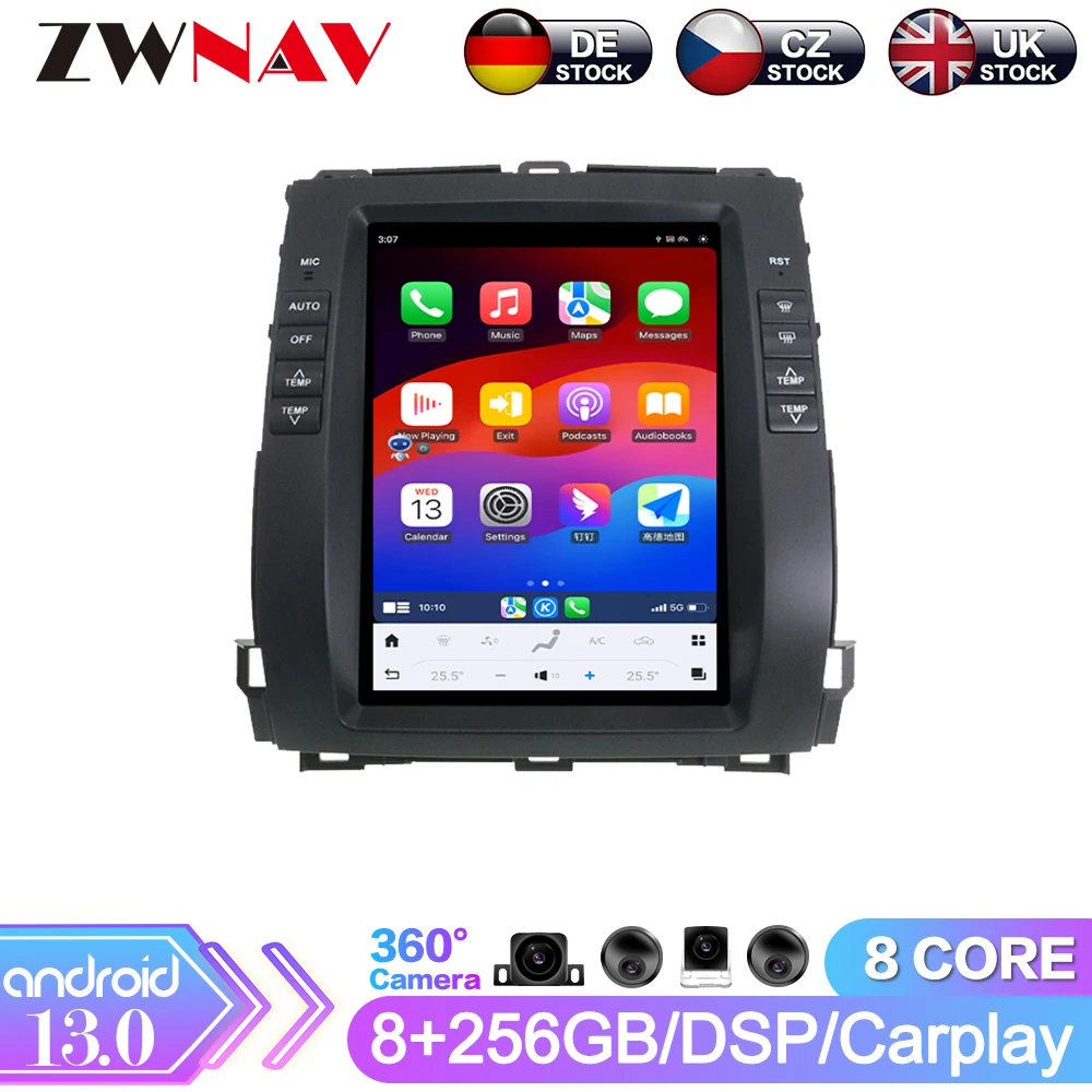 

Car Radio For Toyota Land Cruiser Prado 120 2002-2009 Android 13 Multimedia Automotive Carplay Navigation GPS Bluetooth 4G WIFI