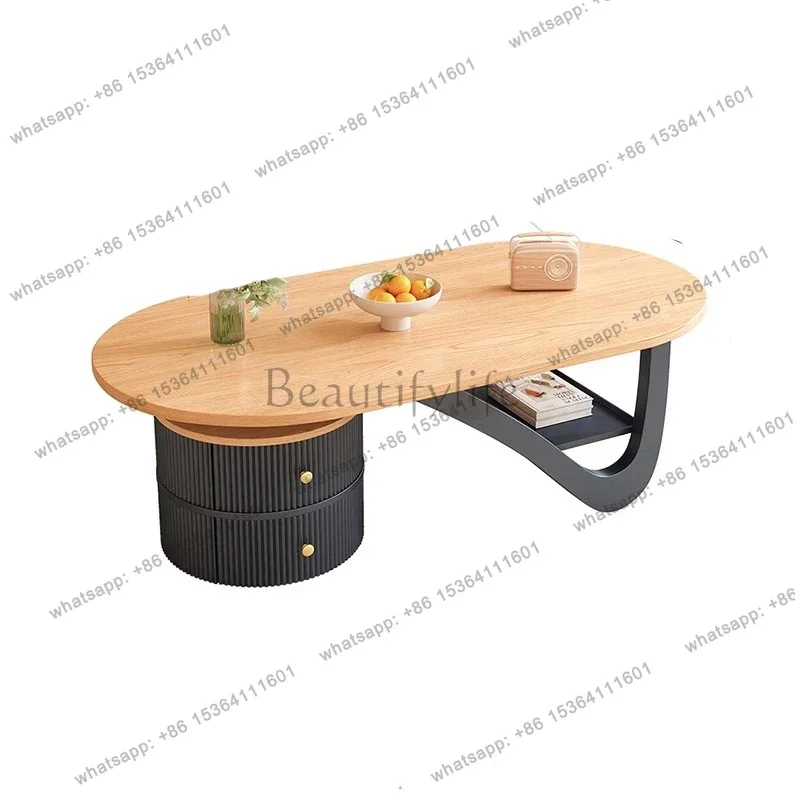 

Aesthetic Luxury Coffee Table Wood Round Bedroom Minimalist Coffee Table Compact Center Ergonomic Mesa Auxiliar Hotel Furniture
