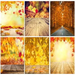 SHENGYONGBAO Natural Scenery Photography Background Fall Leaves Forest Landscape Photo Backdrops Studio Props  QQTT-09