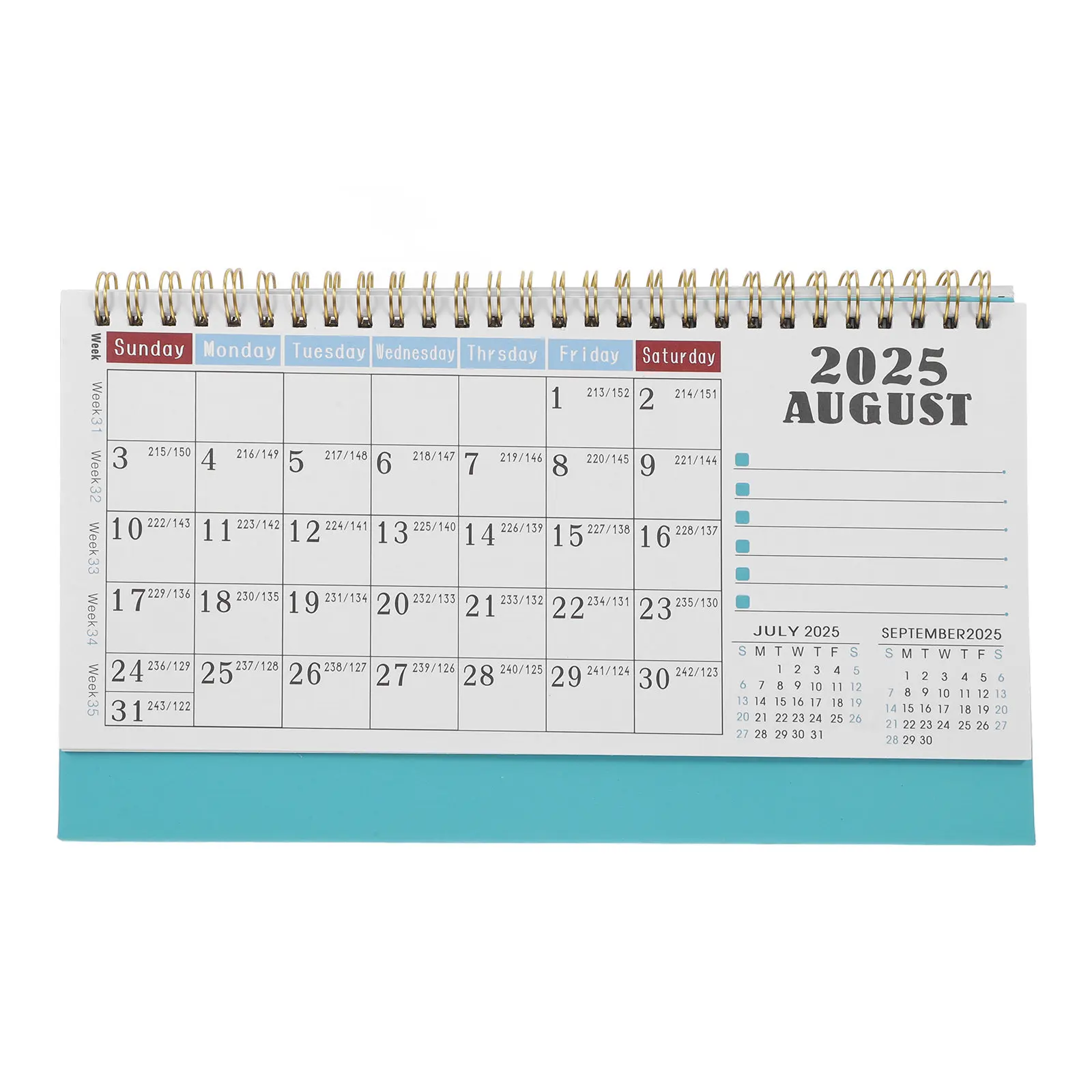 Monthly Desk Calendar Standing Flip Desktop Calendar English Printed Iron Base Space Saving Compact Design for Office Classroom