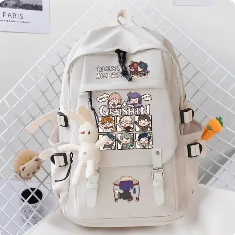 Anime Genshin Impact Yae Miko Wanderer Cartoon Bag Women Man Fashion Leisure Belt Teenagers Student Backpack Handbag B098