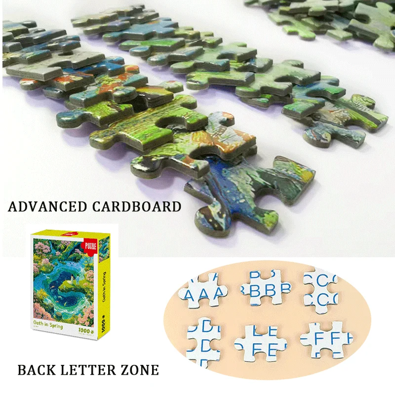 Regali di puzzle natalizi per adulti - Puzzle Spring Vow da 1000 pezzi 27,6x19,7 pollici con interneto per lettere, cartone grigio premium