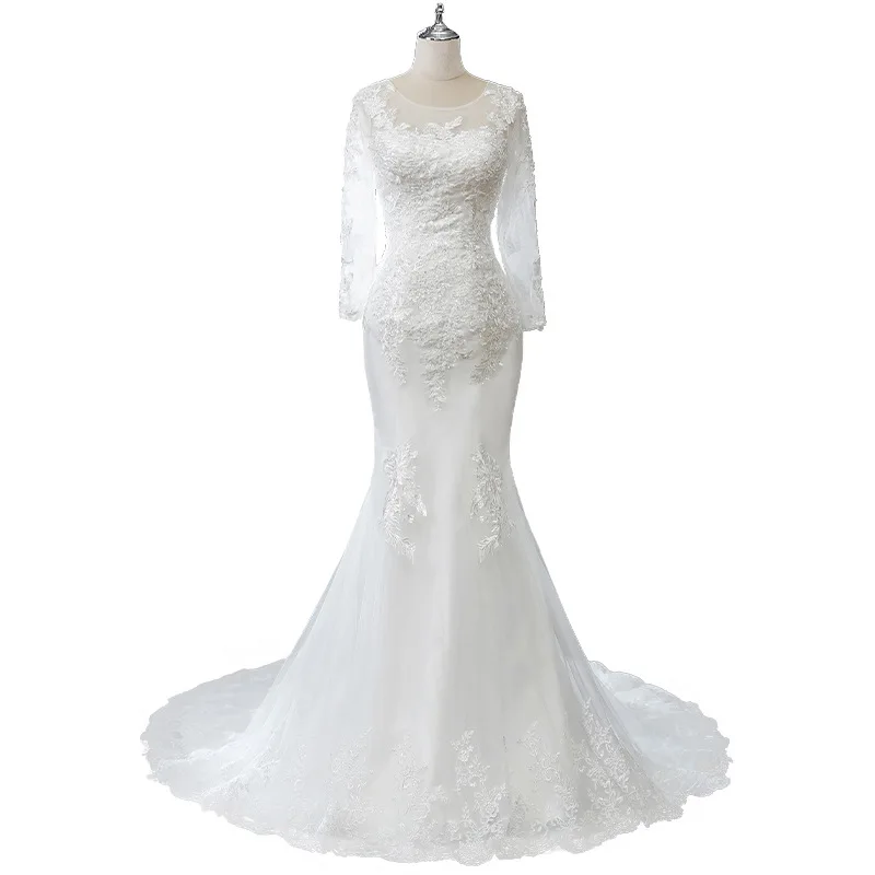 Casamento cauda de peixe primavera emagrecimento renda longa glitter branco floresta coleção cintura estilo princesa vestido de casamento personalizado