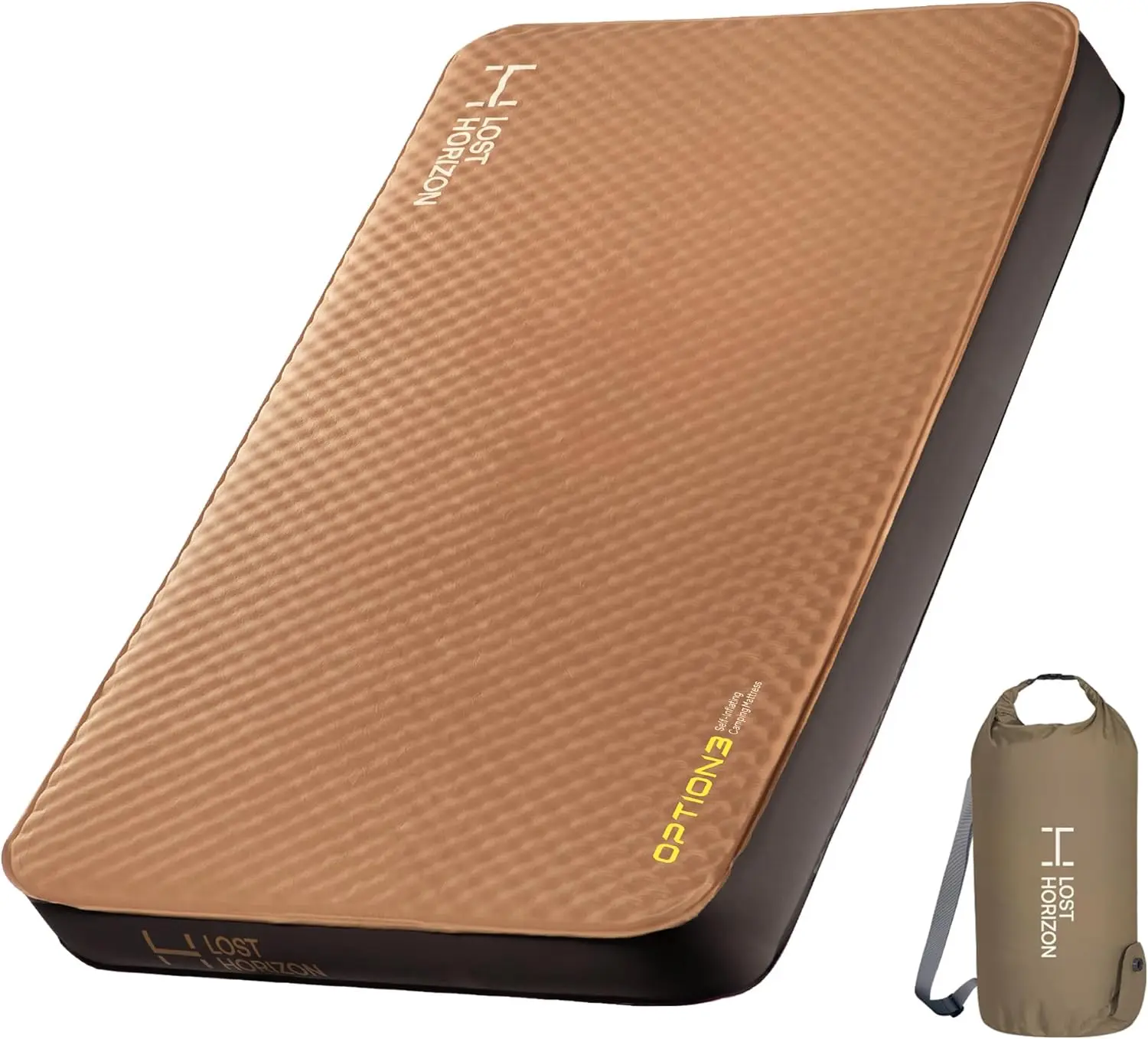 

Кемпинговый матрас из воздуха и пены, самонадувающийся спальный коврик, толщина 4,5 дюйма, с мешком для насоса, двойной