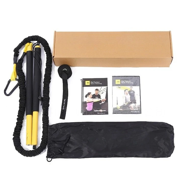 【Hot】Core Strength Hanging Pull Rope Bar Flexible Rip Trainer Basic Kit Resistance Bands Training Stick
