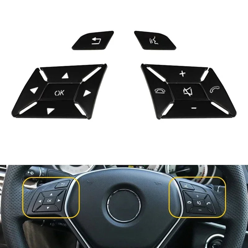 

Черная наклейка на переключатель на рулевом колесе для Mercedes Benz A B C E Ml Gl Cla Gla Glk Sl Class W176 W212 W204