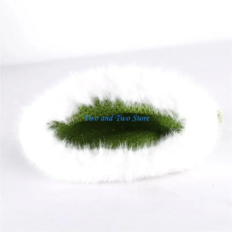 

HX6F Devil Horn Knitted Hat Womens Autumn Winter Thick Plush Woolen Hat