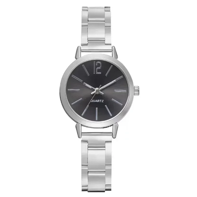 Reloj de lujo con esfera redonda Simple para Mujer, pulsera de oro inoxidable, Reloj de pulsera de cuarzo para estudiantes, relojes para Mujer