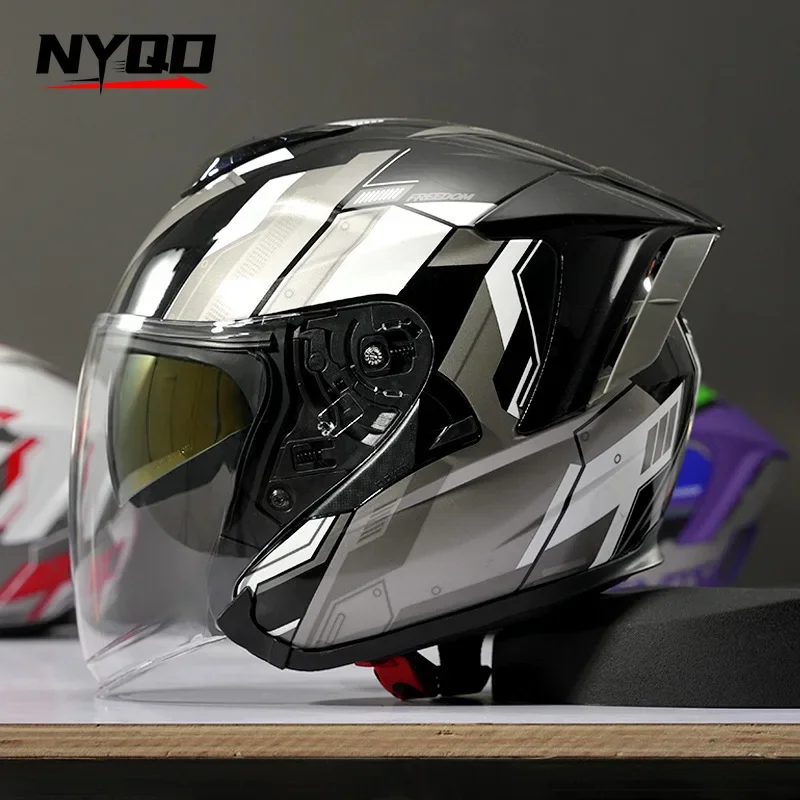 Ryzen Motorcycle Helmet for Men's and Women's 3/4 Helmet Motorcycle Half Helmet Cascos Para Moto Casco Moto 헬멧반모 Шлем