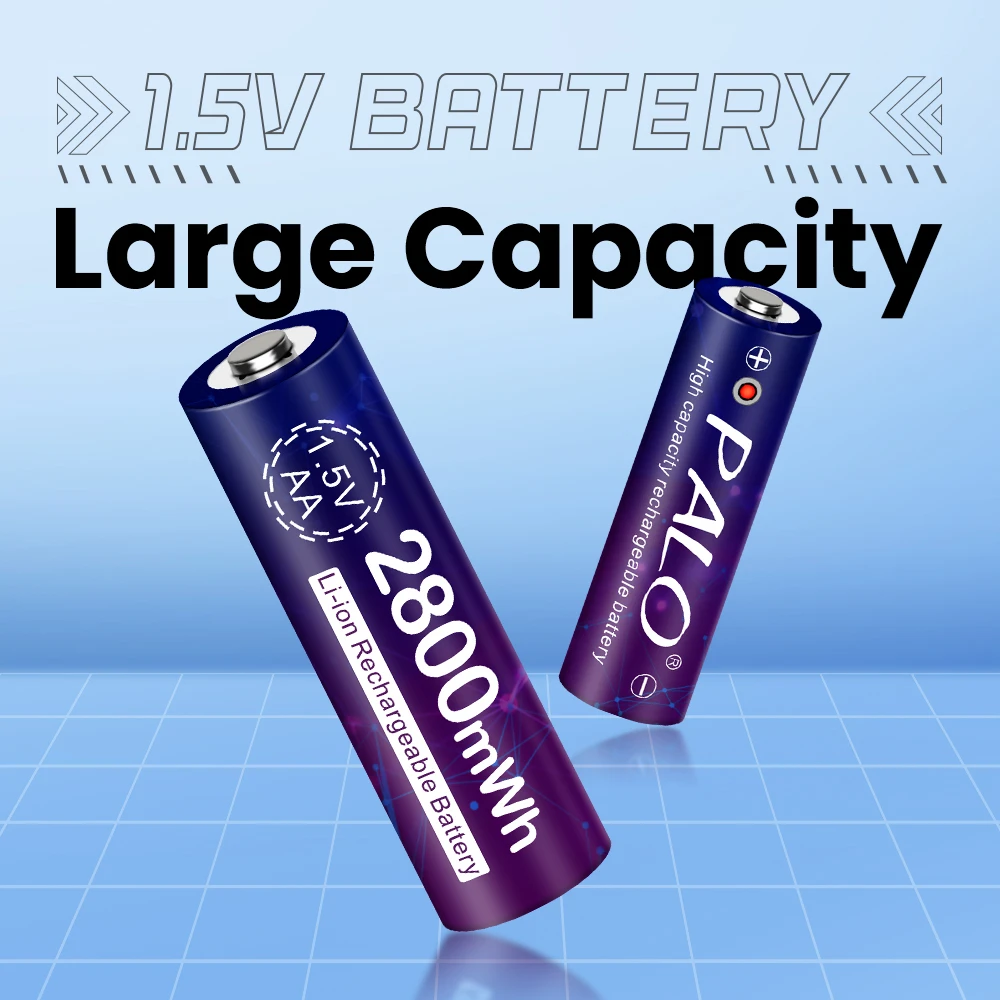 

PALO 1.5V AA AAA Rechargeable Li-Ion Battery 3A 2A Lithium ion Batteies With 8-Slots LCD USB USB Charger for 1.5V AA AAA Battery