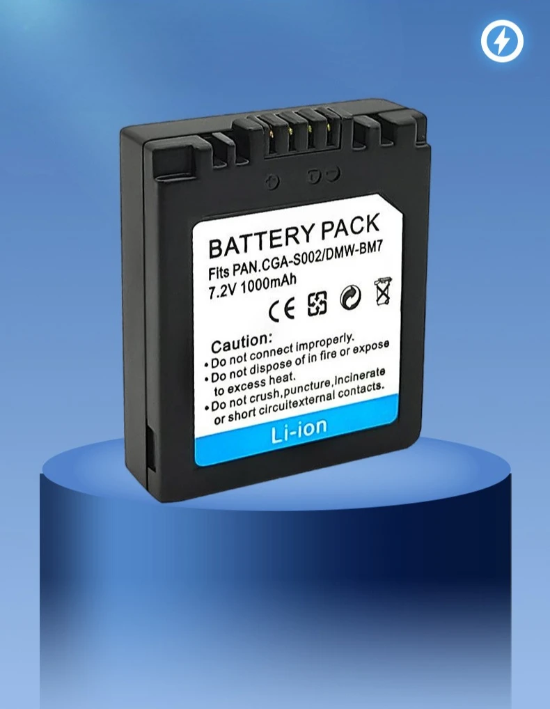 1000mAh CGA-S002 Battery for Panasonic Lumix GH6 GH5 S5II S1H   High Capacity  Long Lasting Power for Video Recording Vlogging