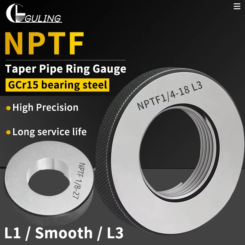 

Калибры-пробки NPTF L1, L2, L3 для измерения конической трубной резьбы, размеры NPTF L1: 1/16, 1/8, 1/4, 3/8, 1/2, 3/4, 1'' - 1''1/4, 1''1/2, 2'' - 2''1/2