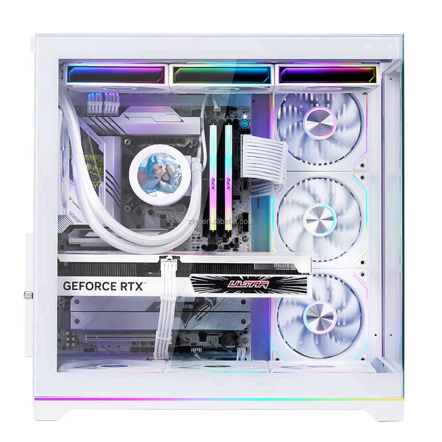 Sea View Desktop PC AMD for 7 7700 10-Core 32GB RAM 1TB NVMe SSD RX9060 XT 16GB Graphics Card Liquid Cooled Power Gaming
