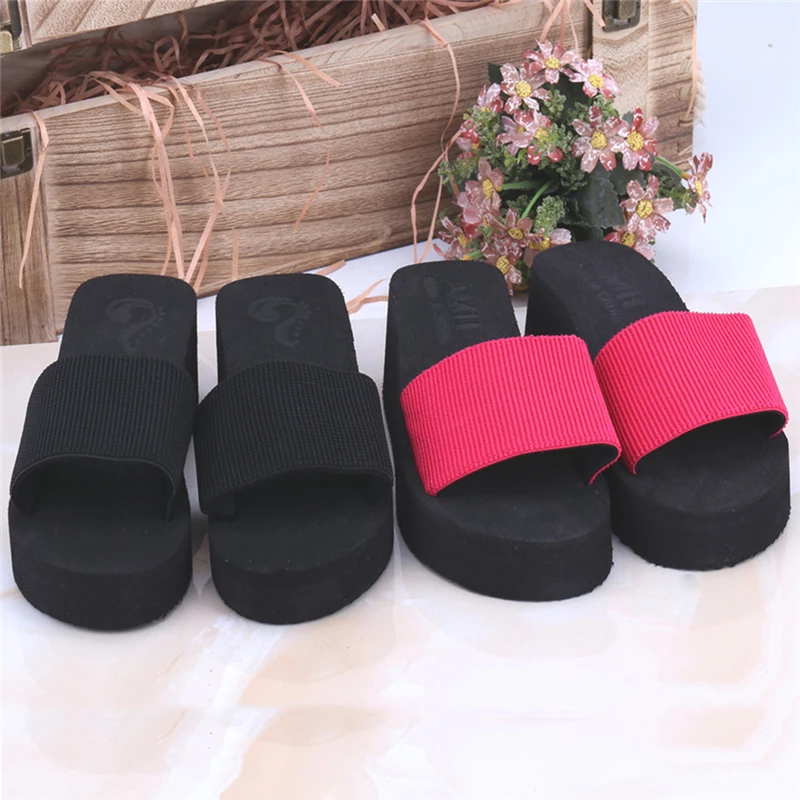 Summer Soft Women Wedge Sandals Thong Flip Flops Flat Platform Slippers Beach