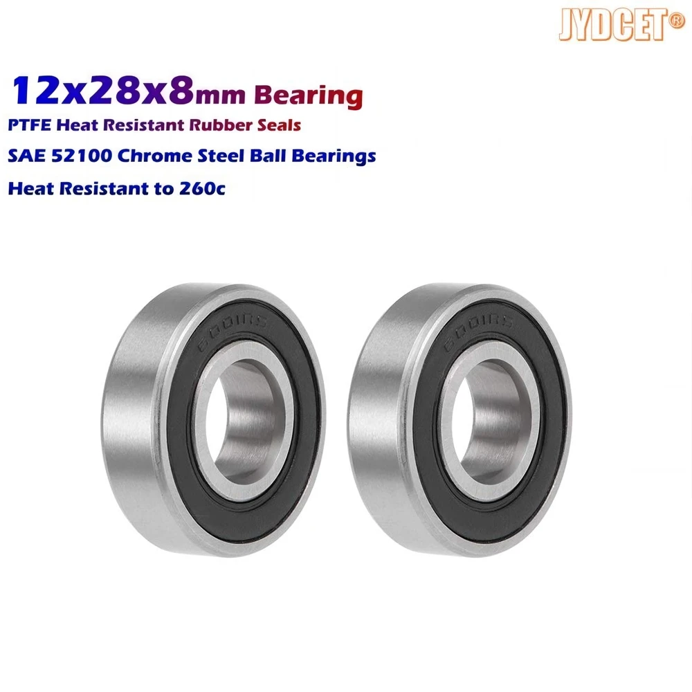 

6001-2RS 12x28x8mm Double Rubber Seal Bearing Pre-Lubricated and Stable Performance Deep Groove Ball Bearing for Electric Motor