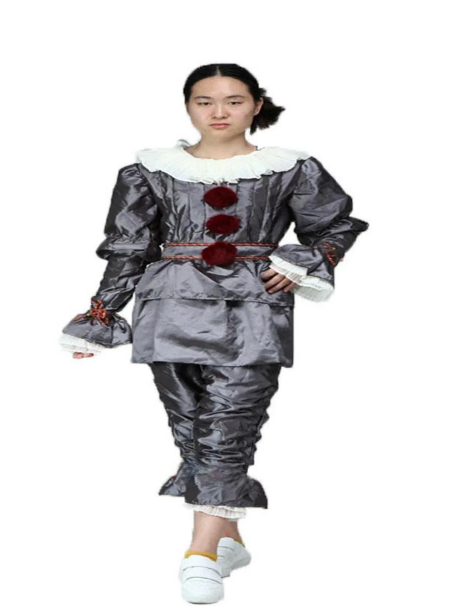 Nowy strój Pennywise do cosplayu, kostium klauna na Halloween, odzież sceniczna dla kobiet w stylu Revival Faion, materiał bawełniany, tradycyjny chiński...