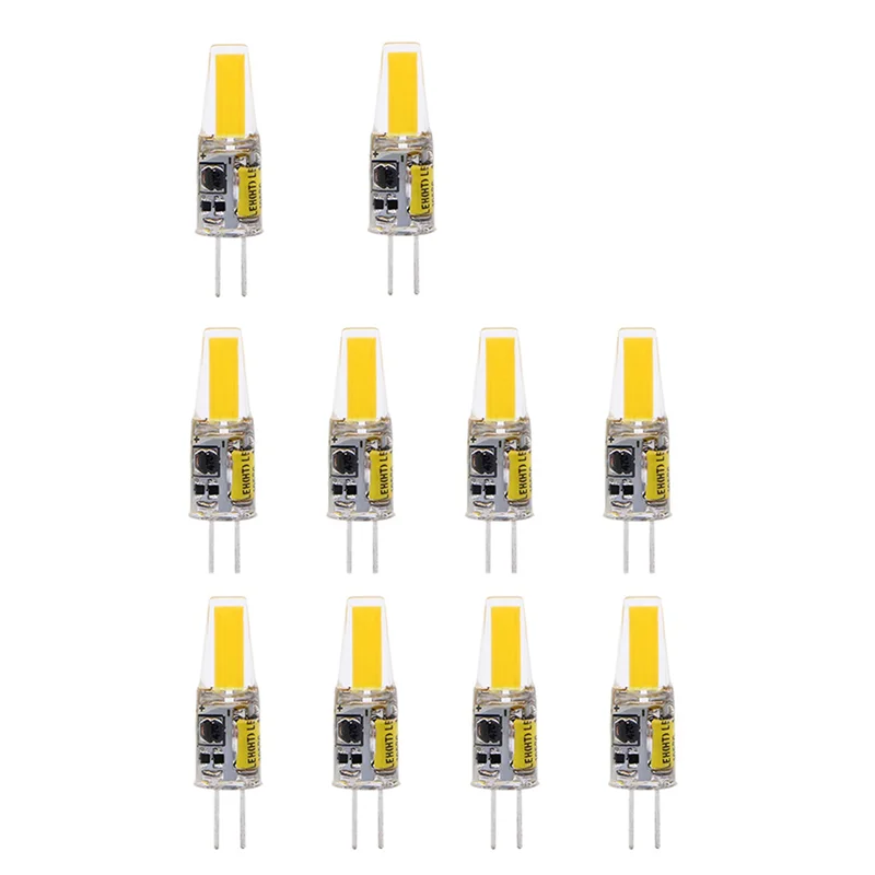 ABZV-10PCS Mini G4 LED COB 3W หลอดไฟเทียนไฟเปลี่ยน 30W 40W ฮาโลเจนสําหรับโคมระย้า Spotlight, AC DC12V warm White