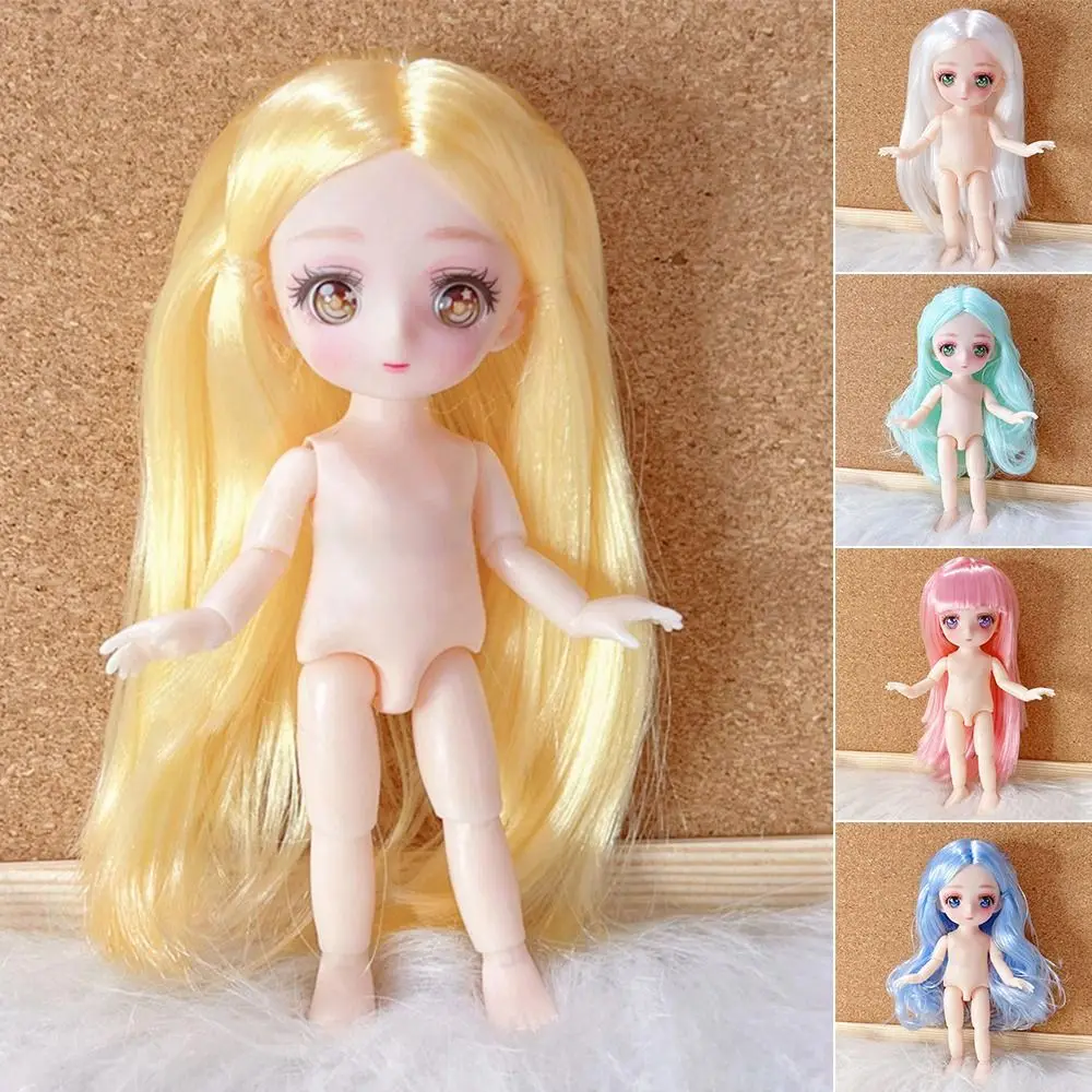 8 Styles Doll Head High Quality Plastic With Gold Brown Hair 3D Eyes Toys 1/7 1/8 Doll/16/23cm Doll