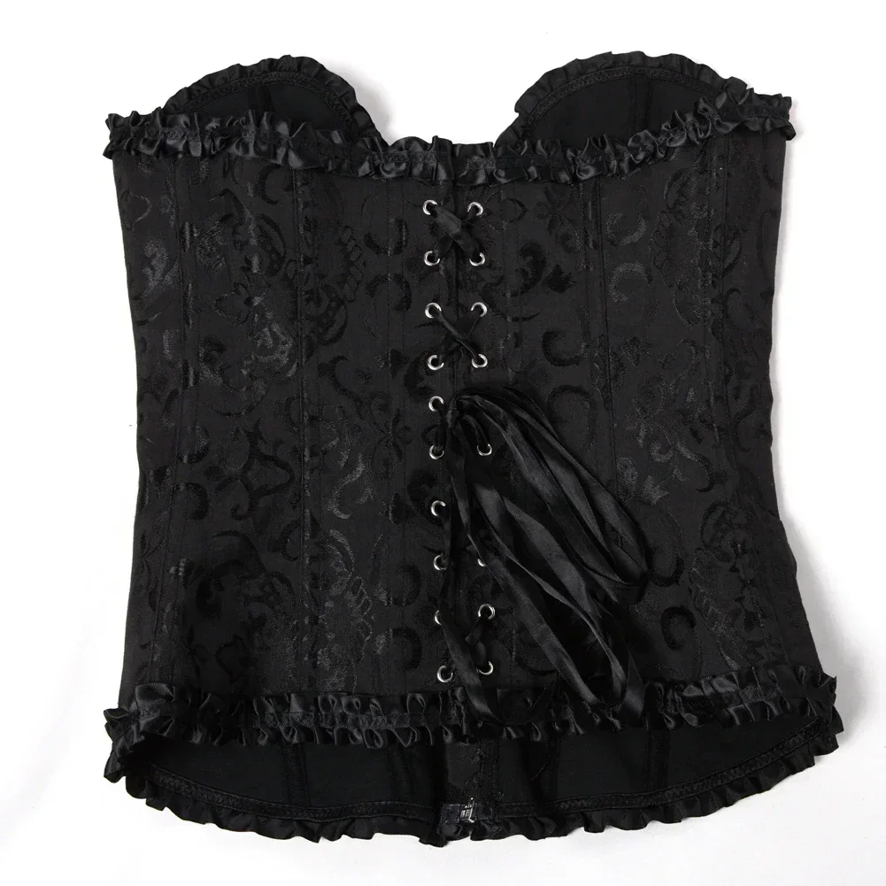 Sexy Bustiers And Corsets Floral Lace Tops Shapewear For Women Vintage Corset Gothic Overbust Satin Jacquard Corsets image 2