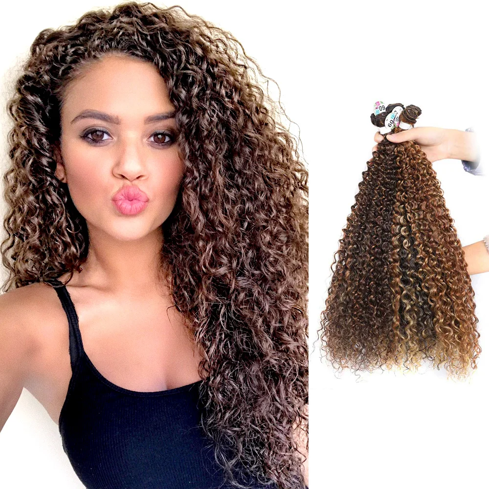 Synthetic Hair Extensions Long Curly Bundles Loose Wave 100g/1pcs 24 26 28inch Any Combination of Three Sizes For Women