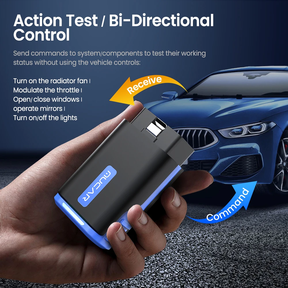 MUCAR DriverScan Escáner Bluetooth Herramienta de diagnóstico del automóvil Escáner OBD2 Prueba activa Diagnóstico del sistema completo 15