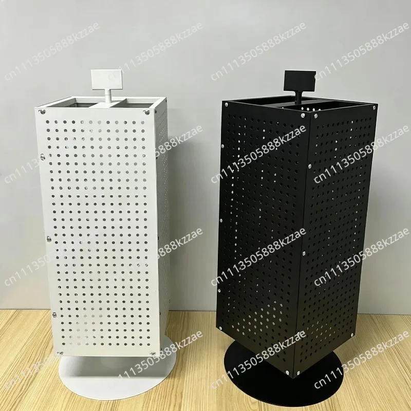 Four-sided Rotating Perforated Board Display Refrigerator Magnet Sticker, Jewelry Key, Small Shelf Storage Rack