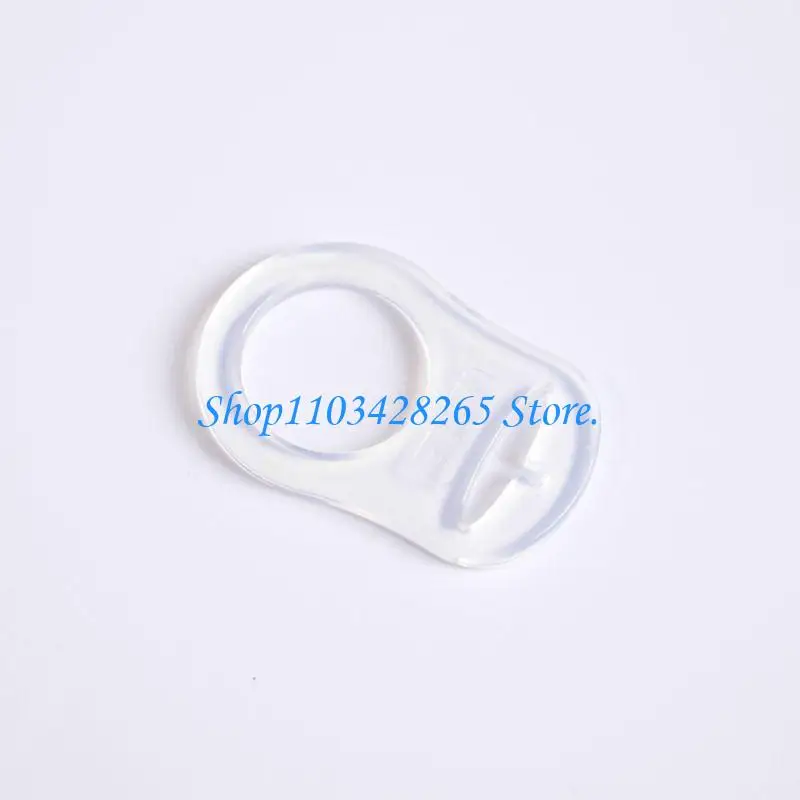 

Durable Transparent Silicone Baby Infant New Born Mom Pacifier Adapter Rings Dummy Clip Adapter Chain Pacifier Holder G2TE