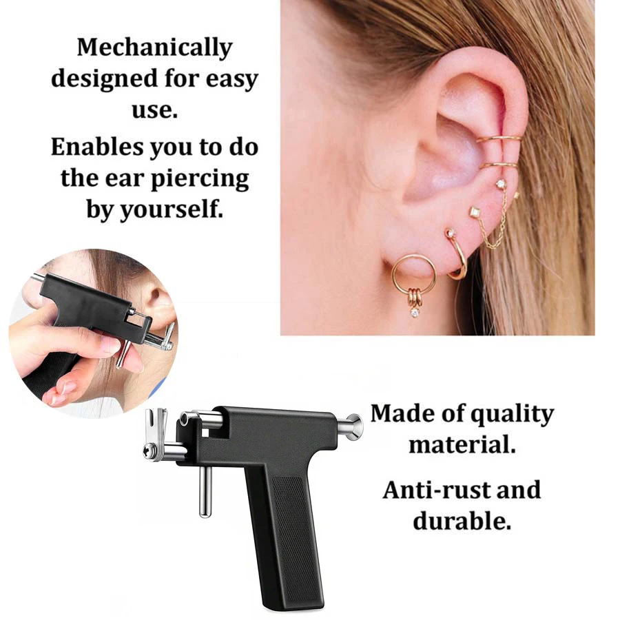 Professional Ear Piercing Gun with 36pcs Earrings Stud for Salon Home Use Ear Piercing Kit