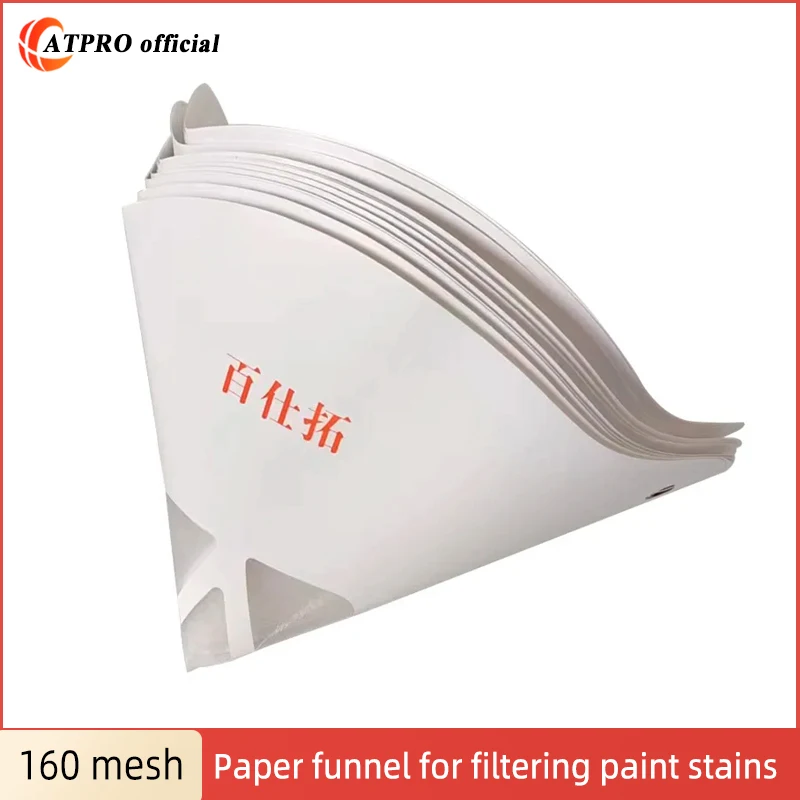 ATPRO 160 Mesh Paper Funnel Filter For Automotive Paint Stains Disposable Filter Paper Nylon Filter