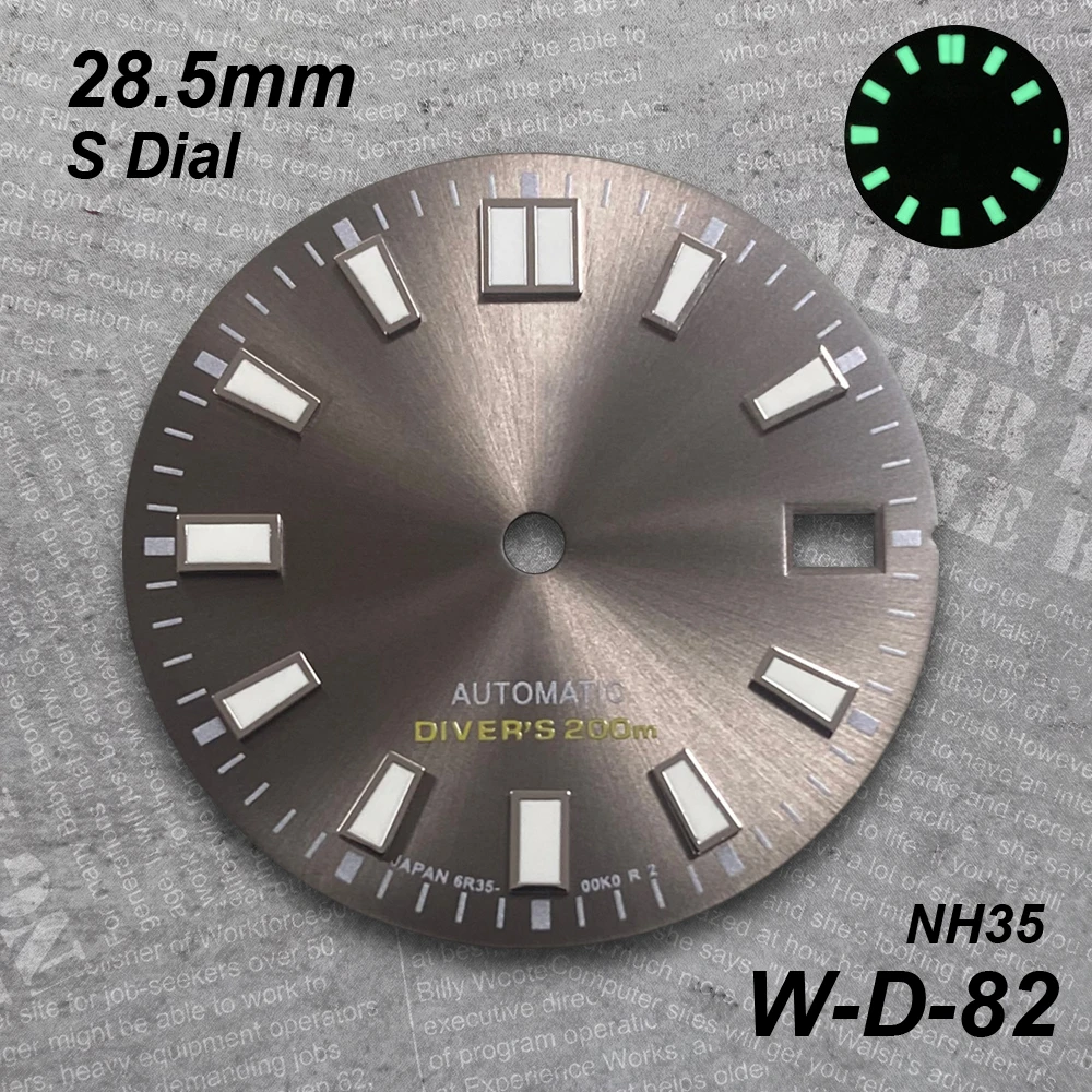 

28.5mm Sunburst S Dial Suitable for NH35/36/7S/4R Automatic Movement Strong Green Luminous Diving Watch Modification Accessories
