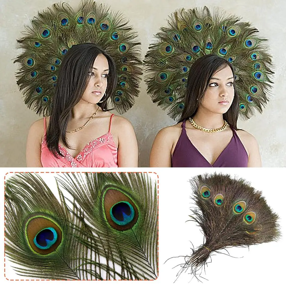 20Pcs 40-45 cm Natural Peacock Feathers Crafts Handwork DIY Party Plume Wedding Home Furnishing Decor