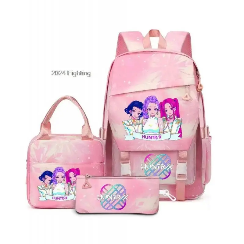 ストリートスタイル子供用バックパックセット-カジュアルハンドバッグ3点セット-スクールバッグ-トートバッグ-ペンケース-中学・小学校向け