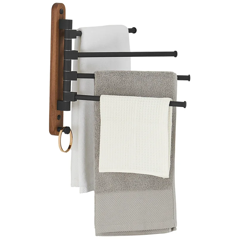 HeMu-Non Perforated Towel Rack, Bathroom Rack, Rotating Towel Pole, Bathroom Towel Hanging, Tissue Storage Rack, Artifact