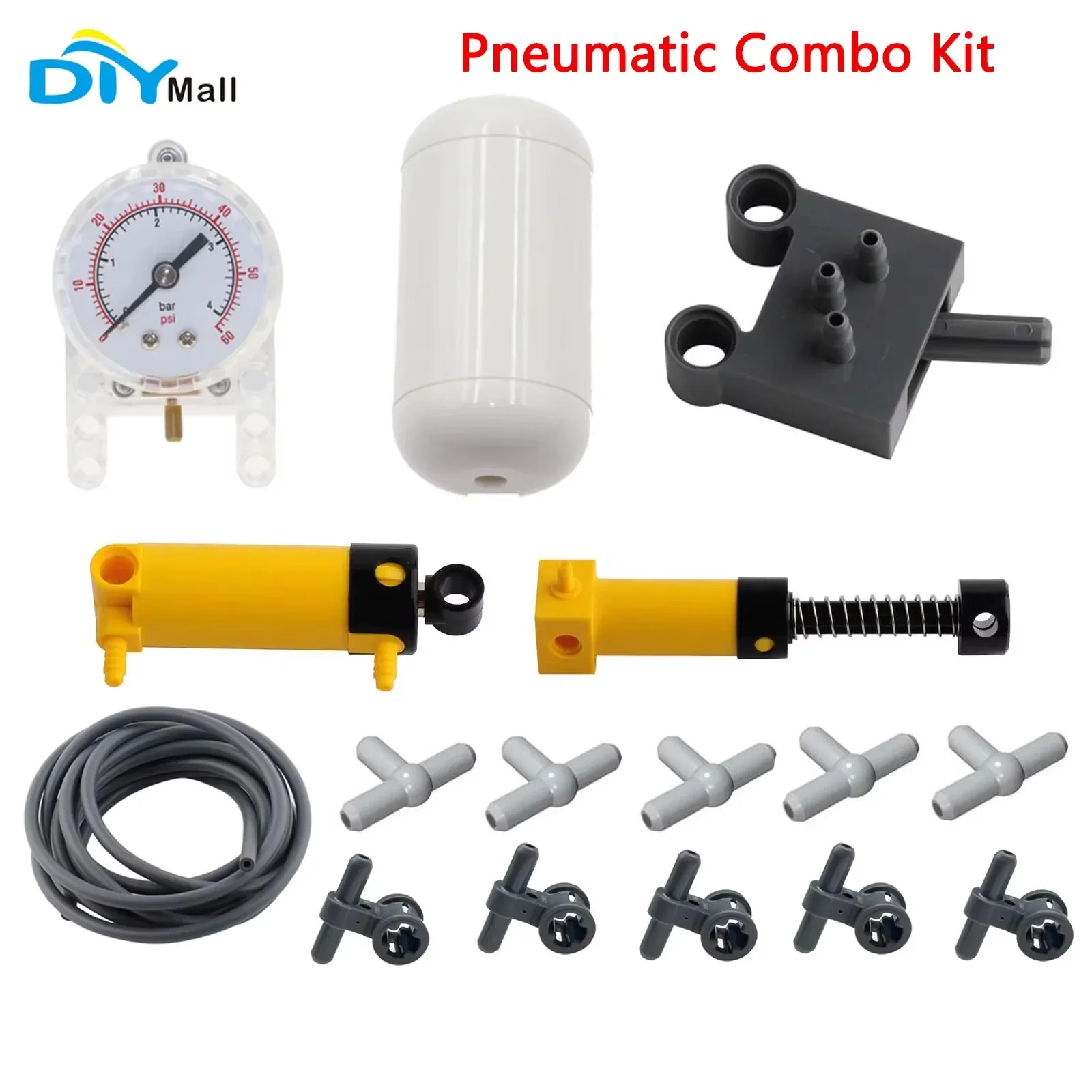 Pneumatic Barometer Air Tank 7L Atmospheric Piston Air Pump Switch Valve Hose Connector T Piece Parts Kit for 75974 64065 47225