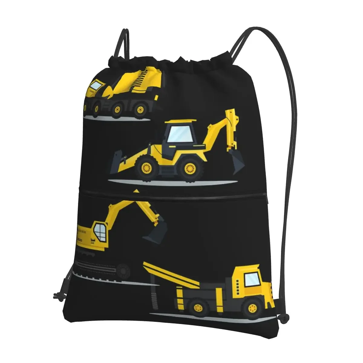 

Construction Truck Excavator Backpacks Drawstring Bag Casual Drawstring Bundle Pocket Storage Bags For Travel Sport Man Woman