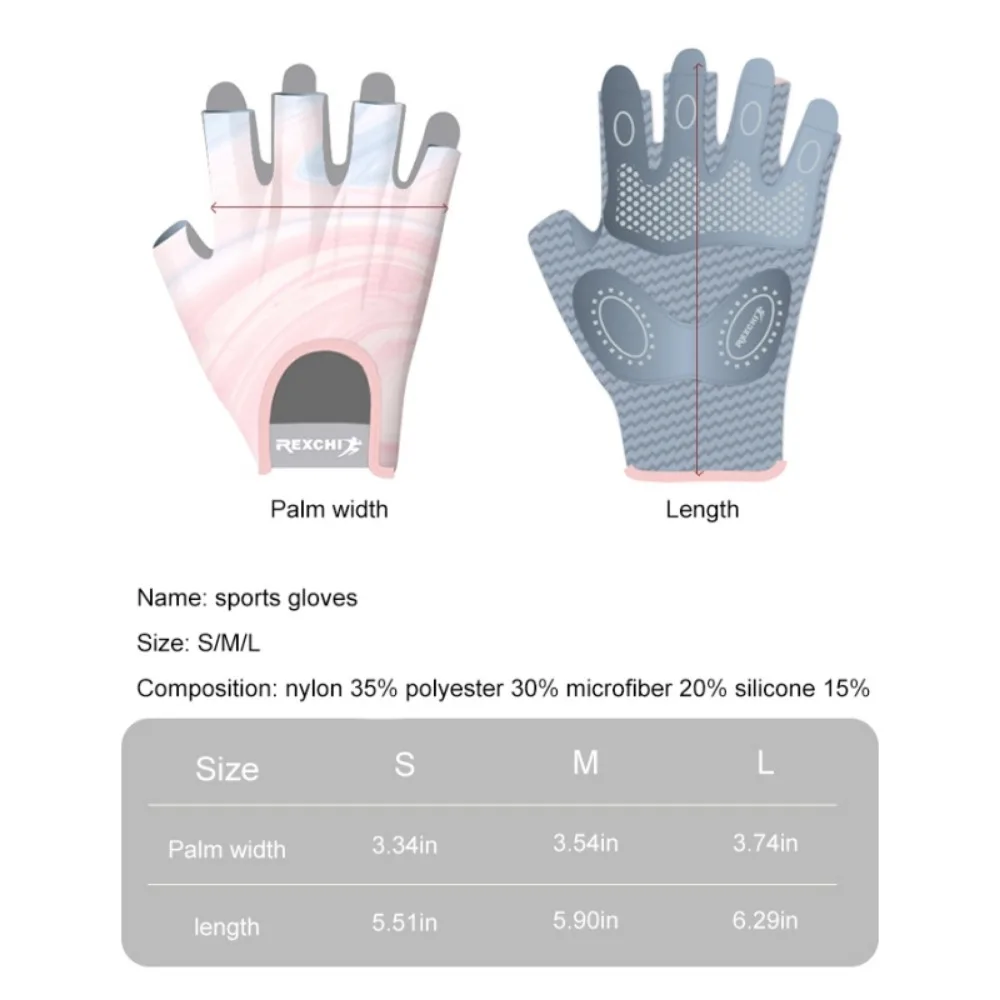 Cycling Gloves Women Fitness Gloves Gym Weightlifting Yoga Bodybuilding Training Thin Breathable Non-slip Half Finger Gloves