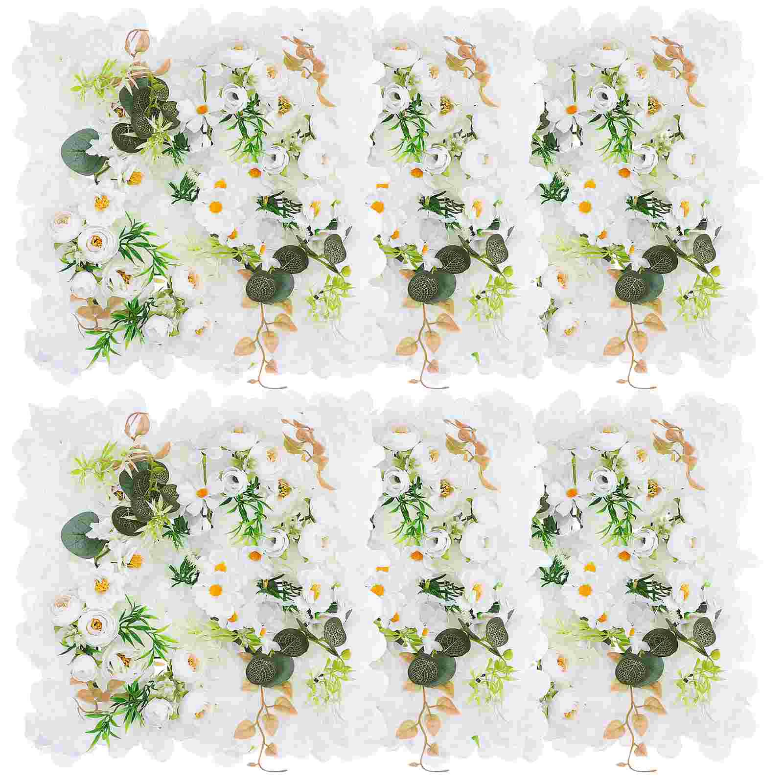 

6 Pcs Flower Wall Decoration Flowers Panel Artificial Wedding Decorations Floral Decorative Faux Aisle Backdrop Ceiling