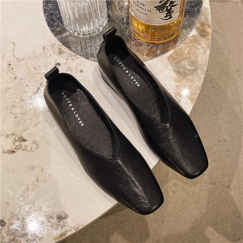 Damen-Loafer aus Echtleder Luxus-Schuhe mit Absatz Elegante Mary Janes Schuhe mit Eckiger Spitze für Höhenverstellbare Einlegesohlen – Detail 7