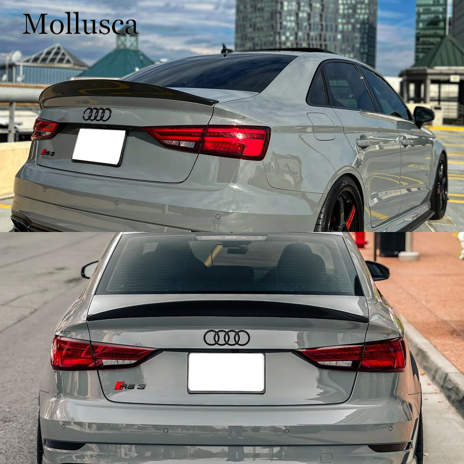 

Для AUDI A3 S3 RS3 8V HK стиль из настоящего углеродного волокна, задний спойлер, крыло багажника 2013-2020